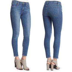 Frame Mid rise 9" Le High skinny Blue Jeans in Matty medium wash